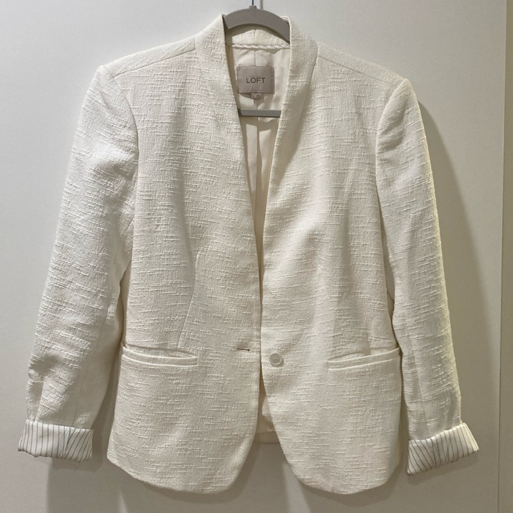 LOFT Blazer, white, size 6